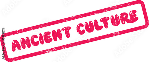 A vibrant pink red grunge ancient culture stamp mark conveying historical and traditional significance