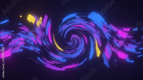 Vibrant swirling abstract colorful light trail.