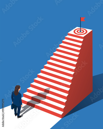 Career steps. Career growth. Business vector illustration
