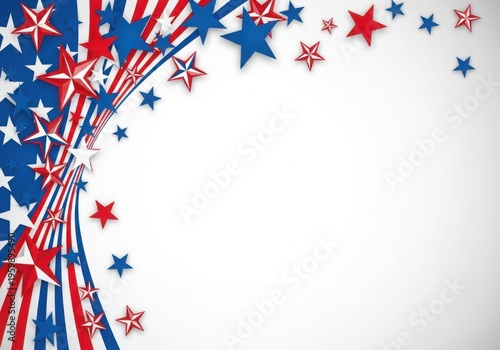 Patriotic american flag background with red blue and white stars