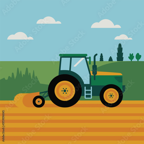 tractor on field