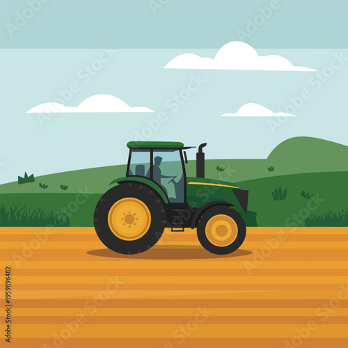 tractor on field