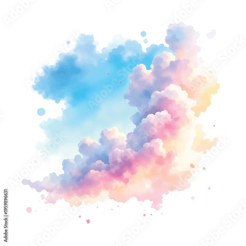 Vibrant pastel colored clouds in sky.