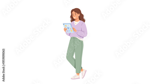 Young woman reading a book with glasses on.