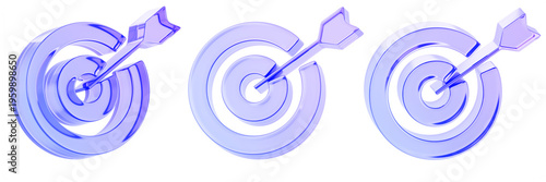 Bild auf Leinwand 3d glass circle target board set with dart in bullseye