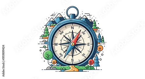 Vintage Compass Navigation Tool for Outdoor Adventures.