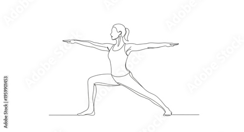 Woman in Warrior II Pose - A Symbol of Strength and Balance.