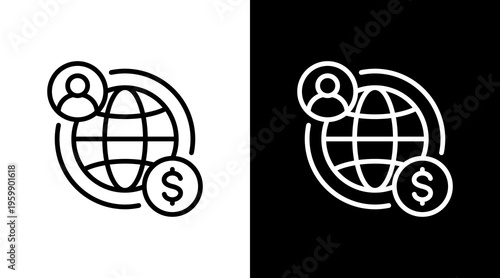 International Business White Icon Set Design