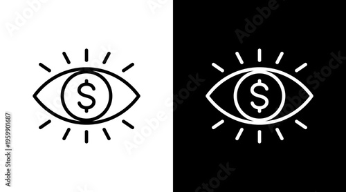 Business Vision White Icon Set Design
