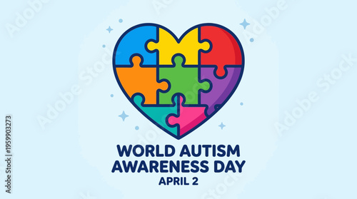 World Autism Awareness Day Puzzle Heart