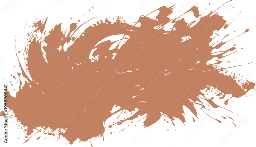 Obraz premium Brown paint splatter on white background abstract art design element creative graphic resource