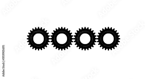 Interlocking gears on a white background