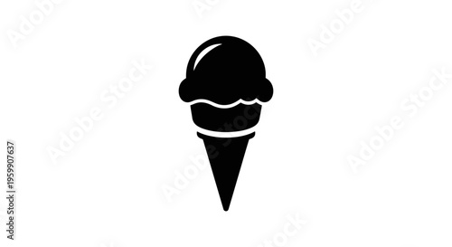 Black ice cream cone graphic a simple and modern silhouette
