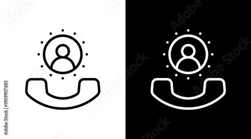 Phone Contact White Icon Set Design