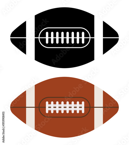 Leather Football. Vector icon isolated on white background. Hand drawn vector icon.