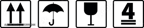 Four distinct symbols indicating directions, weather, and level restrictions