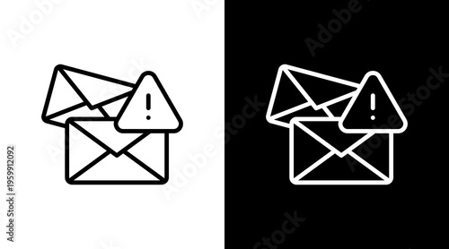 Phishing Email White Icon Set Design