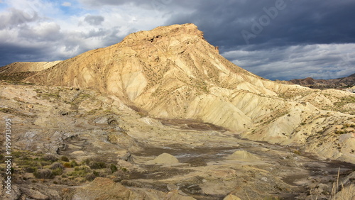 desert Tabernas before of big storm,Spain