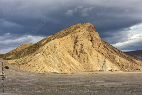 desert Tabernas before of big storm,Spain