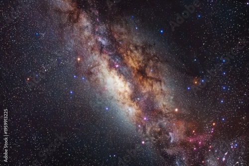 A vibrant view of the Milky Way galaxy showing countless stars, cosmic dust, and nebulae across the night sky.