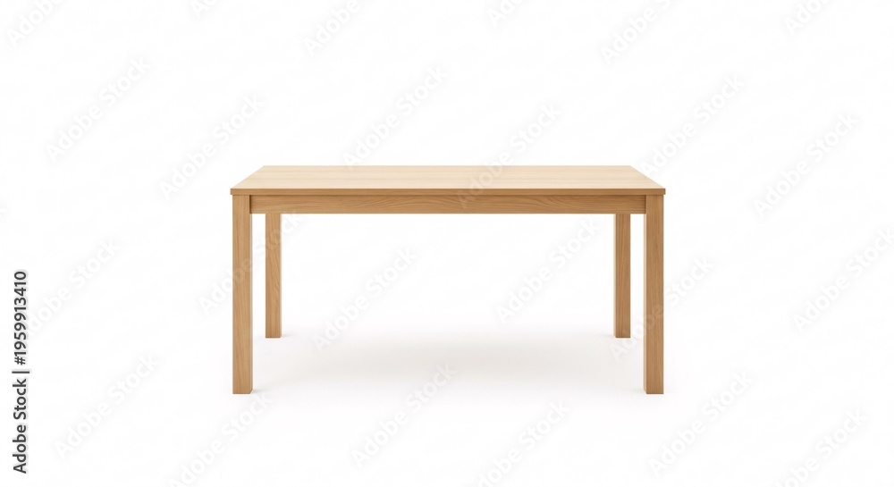 Fototapeta premium Wooden table isolated on white background furniture design template