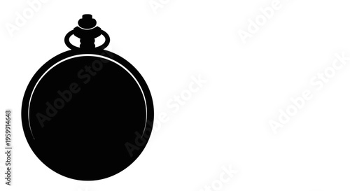 A striking black pocket watch design with a figure on top silhouette