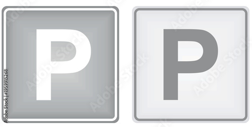 Parking sign with letter P. vector