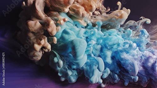 Colourful ink flow and liquid swirl with vibrant abstract motion.