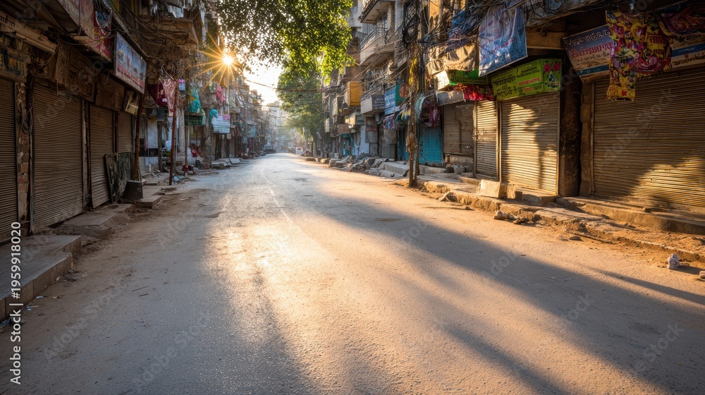 Fototapeta premium Empty Street Scene - Silent City