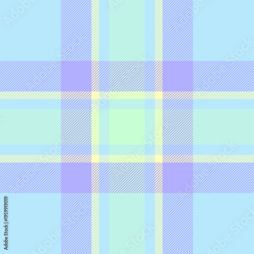 Heritage check vector seamless, rag textile pattern plaid. Oilcloth texture tartan background fabric in light and indigo colors.