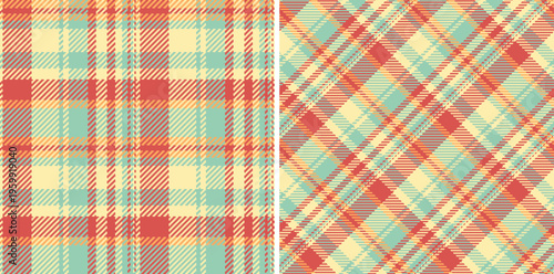 Fabric check vector of plaid seamless textile with a tartan background texture pattern. Set in food colors of most comfortable furniture.