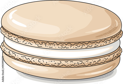 Macaron dessert illustration with cream filling sweet bakery pastry vector illustration isolated delicious confection treat design for menu branding and print
