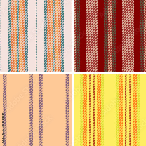 Striped pattern set ideal for picnic spreads, alfresco meals, and outdoor parties. Vector lines designs scale seamlessly for print and digital projects.