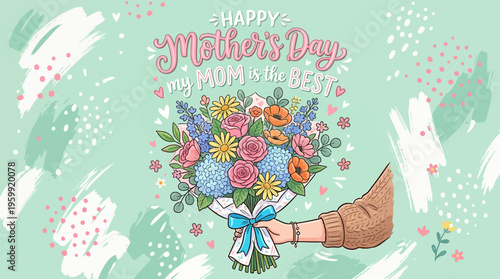 Happy Mother's Day floral bouquet gift.