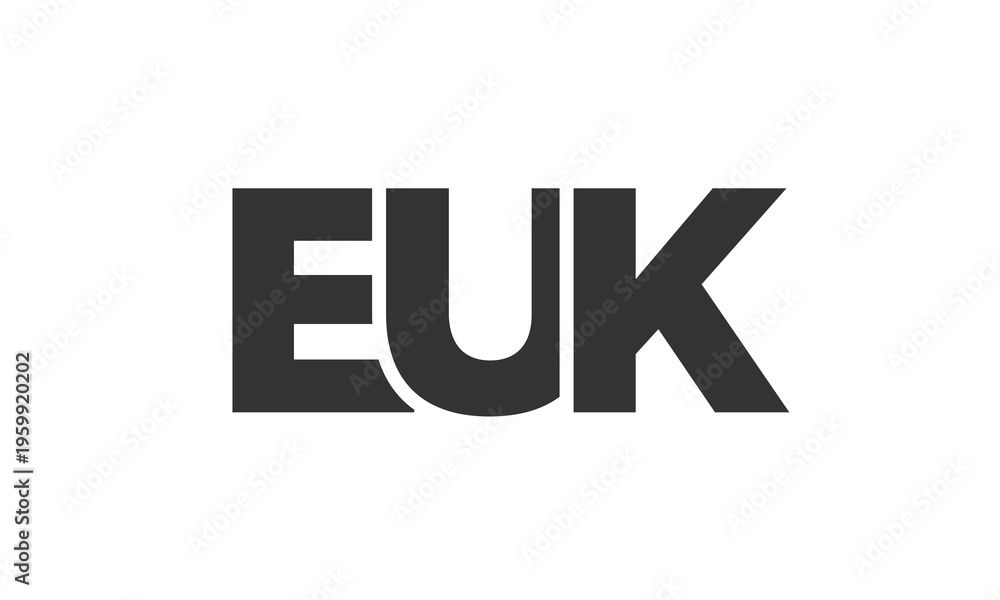 Fototapeta premium EUK logo design template with strong and modern bold text. Initial based vector logotype featuring simple and minimal typography. Trendy company identity.