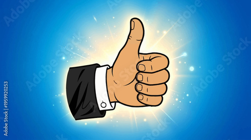 A cartoon hand giving thumbs up.