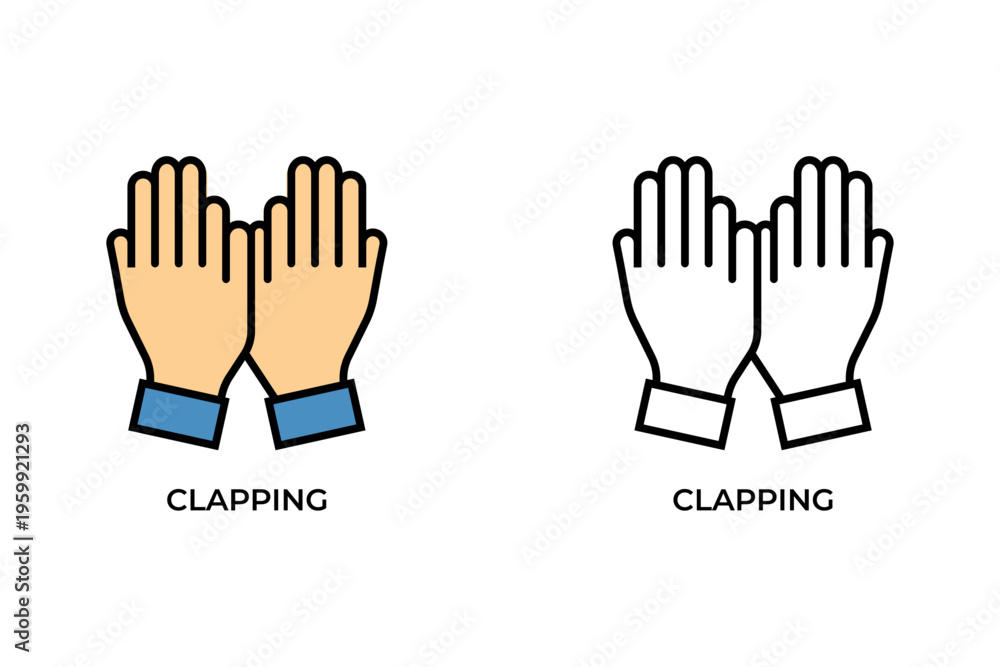 Obraz premium Hand Clapping Icon – Applause, Appreciation and Celebration Gesture Symbol