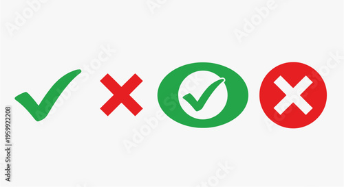 Checkmarks and crosses symbols