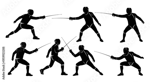 Fencing Silhouettes: Dynamic Poses of Athletes in Combat