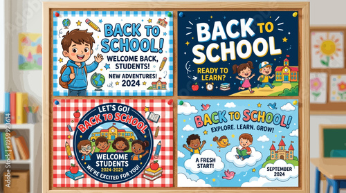 Back to school decorative classroom banners.