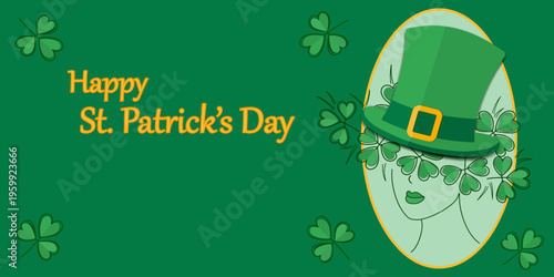 Paper Cut St Patricks Day banner with shamrock clover. Clean Irish holiday header design with copy space, ideal for invitations, social media, festive promotions, media post, print materials, cards.
