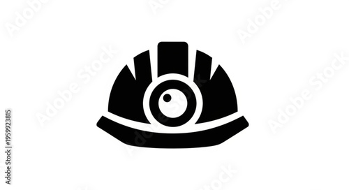 Iconic Miners Helmet with Headlamp Symbolizing Industrial Safety.
