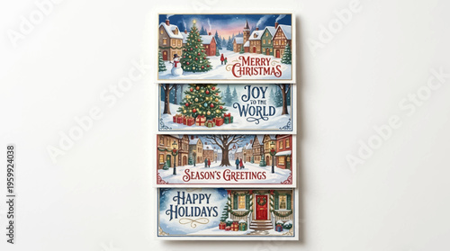 Collection of Christmas holiday greeting cards.