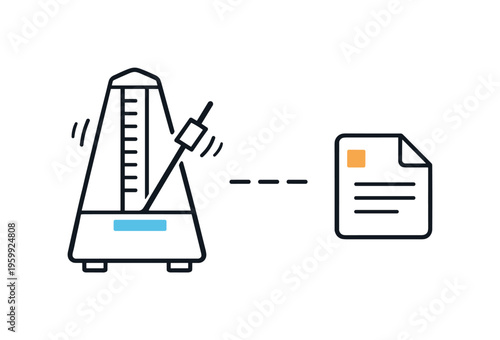Office task rhythm and maintaining smooth continuity while processing routine professional responsibilities in a structured workflow environment, a simple metronome combined with a