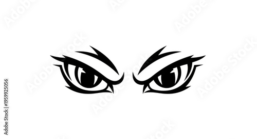 Angry Eyes Face Expression.