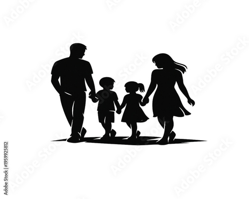 Journey Together — Family Walking Silhouette

