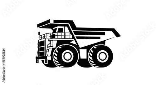 Heavy-Duty Mining Dump Truck Illustration for Industrial Applications.