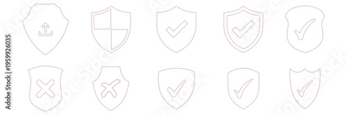 Photos Shield check mark icon or security shield protection icon with tick symbol