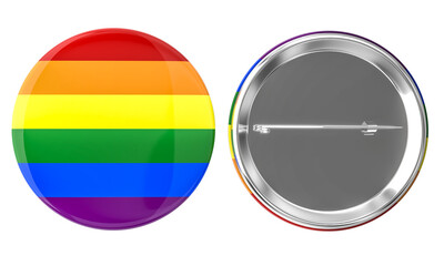 Pride flag button pin badge 3d