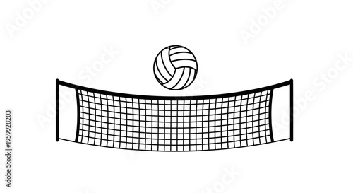 Volleyball in mid air about to hit the net in a game